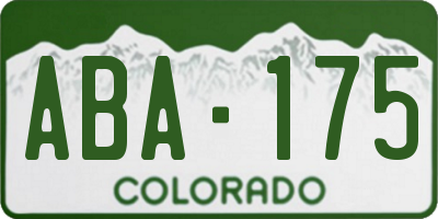 CO license plate ABA175