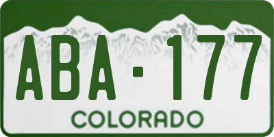 CO license plate ABA177