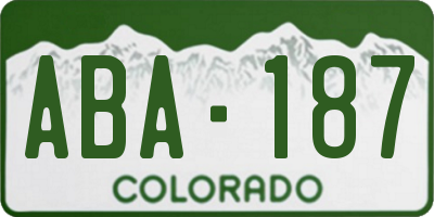 CO license plate ABA187