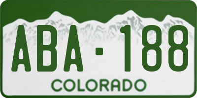 CO license plate ABA188