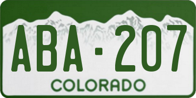 CO license plate ABA207