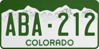 CO license plate ABA212