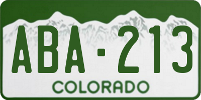 CO license plate ABA213