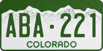 CO license plate ABA221