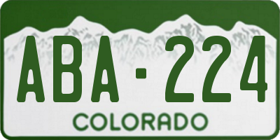 CO license plate ABA224
