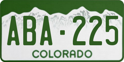 CO license plate ABA225