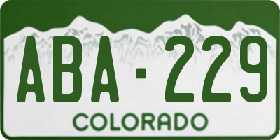 CO license plate ABA229