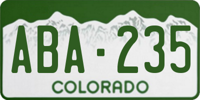 CO license plate ABA235
