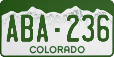 CO license plate ABA236