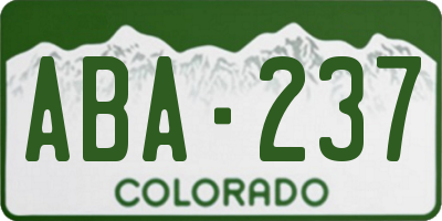 CO license plate ABA237
