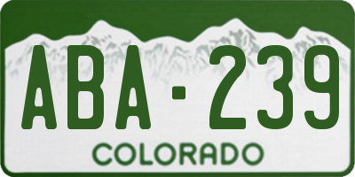 CO license plate ABA239