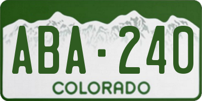 CO license plate ABA240
