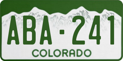 CO license plate ABA241