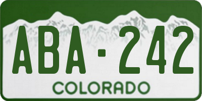 CO license plate ABA242