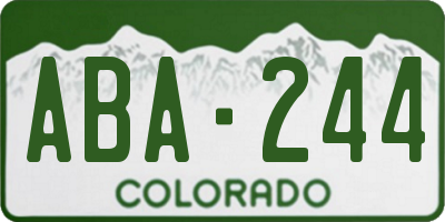 CO license plate ABA244