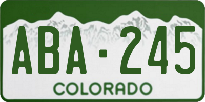 CO license plate ABA245