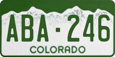 CO license plate ABA246