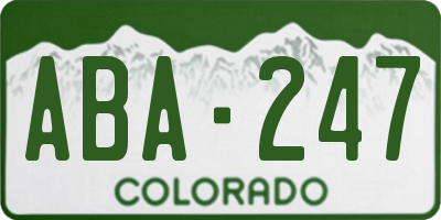 CO license plate ABA247