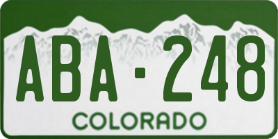 CO license plate ABA248