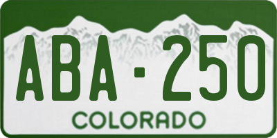 CO license plate ABA250