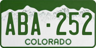 CO license plate ABA252
