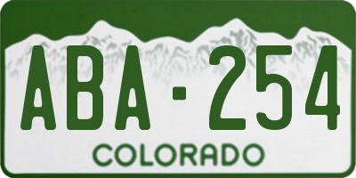 CO license plate ABA254