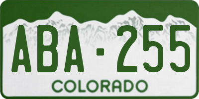CO license plate ABA255