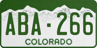 CO license plate ABA266