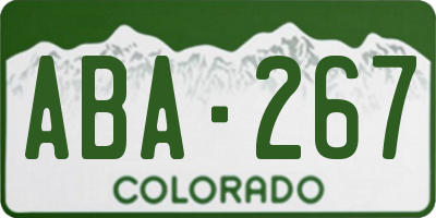 CO license plate ABA267