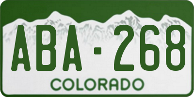 CO license plate ABA268