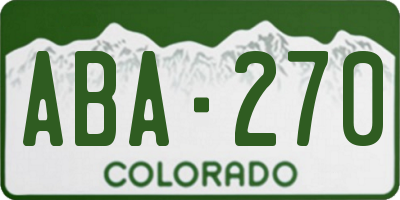 CO license plate ABA270