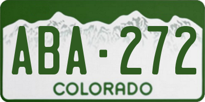CO license plate ABA272