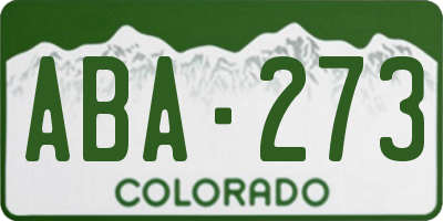 CO license plate ABA273