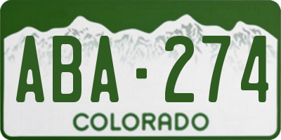 CO license plate ABA274