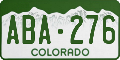 CO license plate ABA276
