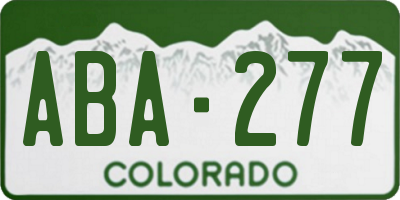 CO license plate ABA277