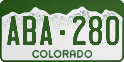 CO license plate ABA280