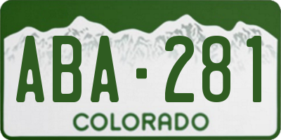 CO license plate ABA281