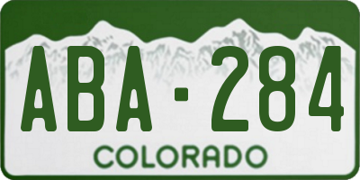 CO license plate ABA284
