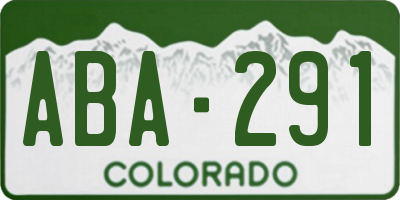 CO license plate ABA291