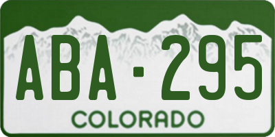 CO license plate ABA295