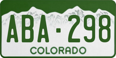 CO license plate ABA298
