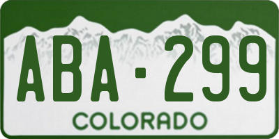 CO license plate ABA299