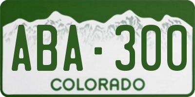 CO license plate ABA300