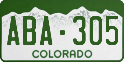 CO license plate ABA305