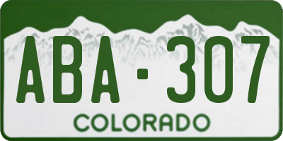 CO license plate ABA307