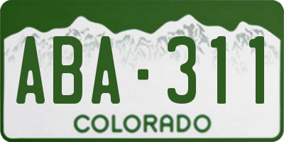 CO license plate ABA311