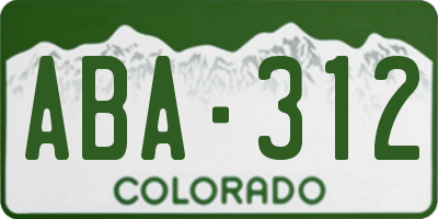 CO license plate ABA312