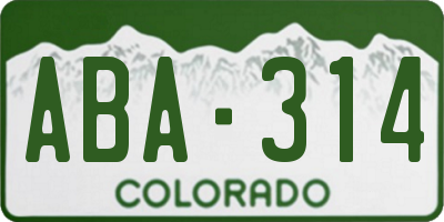 CO license plate ABA314