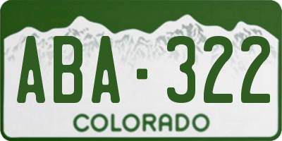 CO license plate ABA322